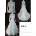 wedding gown with lace bolero or jacket in long sleeves